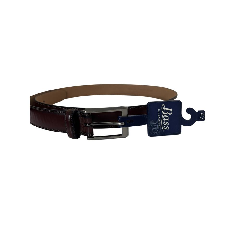NWT B.H. Bass & Co Men’s Brown Genuine Leather Belt Size 42